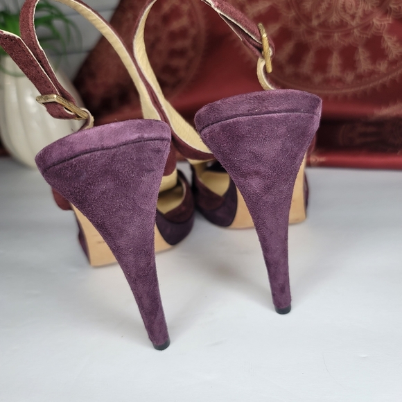 Saks Fifth Avenue Heels Eggplant Size 8 - Picture 14 of 15
